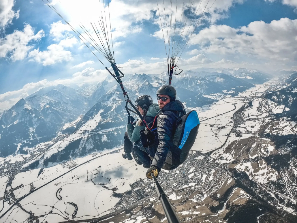 Tandem Paragliding Zell am See in Wintermonaten